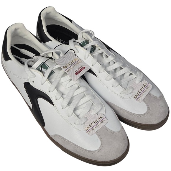 Skechers Other - Skechers Hotshot Pyke Sneakers‎ Men 13 White Black Shoes Court Memory Foam NEW